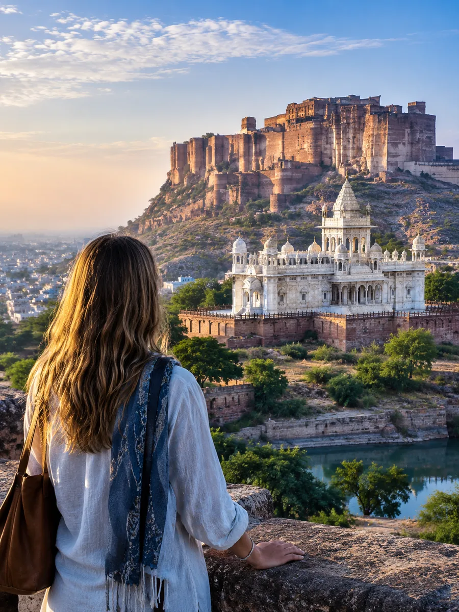 Vista al Forte Mehrangarh e Jaswant Thada
